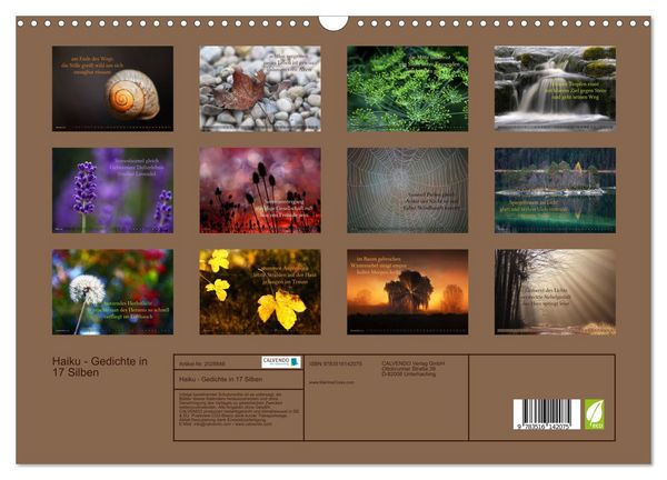 Produktbild: Haiku - Gedichte in 17 Silben (Wandkalender 2026 DIN A3 quer), CALVENDO Monatskalender