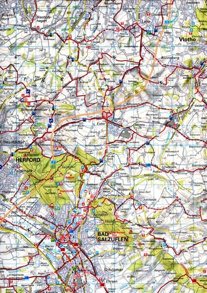 Produktbild: BVA Radwanderkarte Kreis Lippe die sch&ouml;nsten Radtouren im &ouml;stlichen Teutoburger Wald 1:50.000
