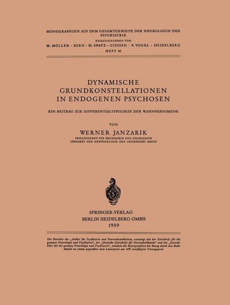 Produktbild: Dynamische Grundkonstellationen in Endogenen Psychosen