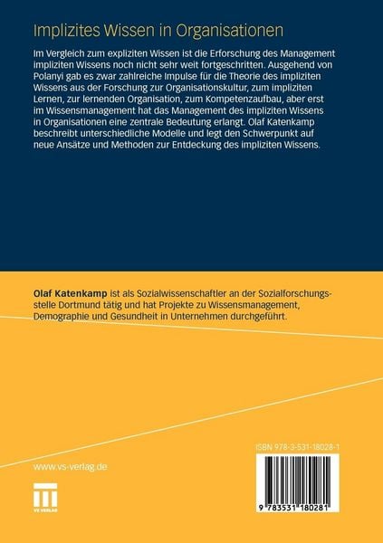 Produktbild: Implizites Wissen in Organisationen