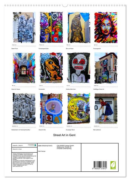 Produktbild: Street Art in Gent (hochwertiger Premium Wandkalender 2026 DIN A2 hoch), Kunstdruck in Hochglanz