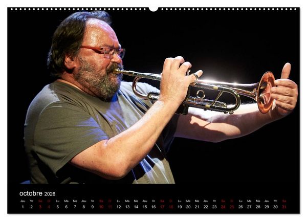 Produktbild: Jazz Trompettes (Calendrier mural 2026 DIN A2 vertical) calendrier de bureau