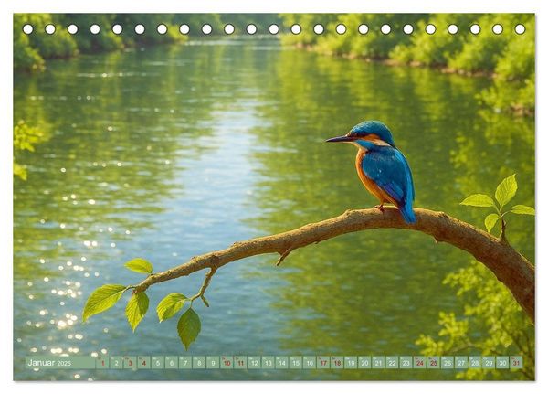 Produktbild: Eisvogeltr&auml;ume am Wasser (Tischkalender 2026 DIN A5 quer), CALVENDO Monatskalender