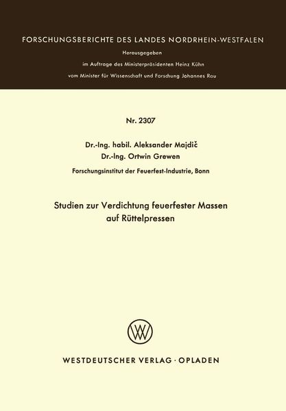 Produktbild: Studien zur Verdichtung feuerfester Massen auf R&uuml;ttelpressen