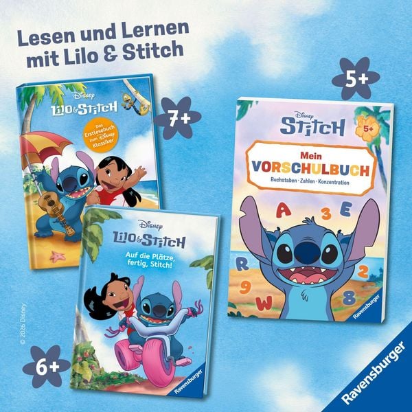 Produktbild: Disney Stitch &ndash; Mein Vorschulbuch: Buchstaben, Zahlen, Konzentration