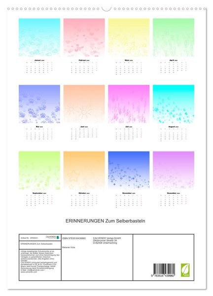 Produktbild: ERINNERUNGEN Zum Selberbasteln (hochwertiger Premium Wandkalender 2026 DIN A2 hoch), Kunstdruck in Hochglanz