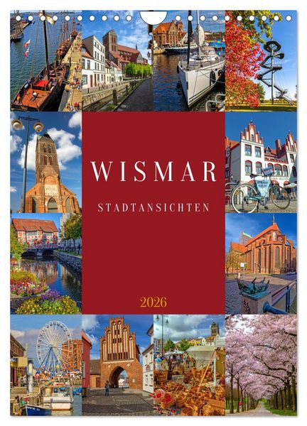 Produktbild: Wismar Stadtansichten (Wandkalender 2026 DIN A4 hoch), CALVENDO Monatskalender