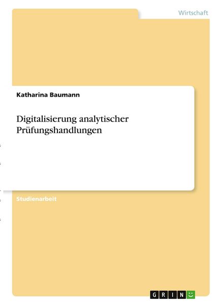 Produktbild: Digitalisierung analytischer Pr&uuml;fungshandlungen