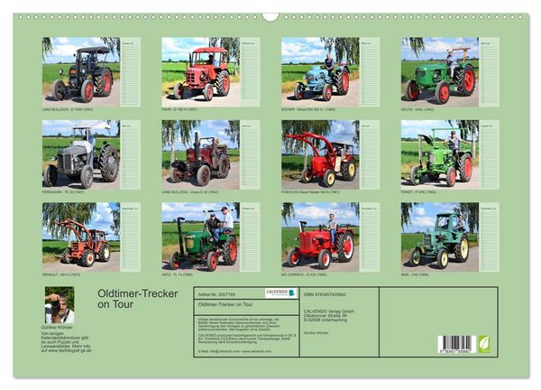 Produktbild: Oldtimer-Trecker on Tour (Wandkalender 2026 DIN A2 quer), CALVENDO Monatskalender