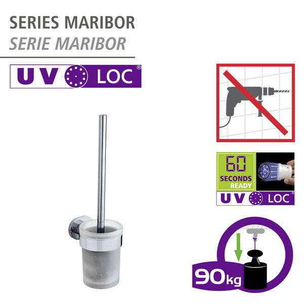 Produktbild: UV-Loc&reg; WC-Garnitur Mod. Maribor, Befestigen ohne Bohren mit innovativem Klebesystem