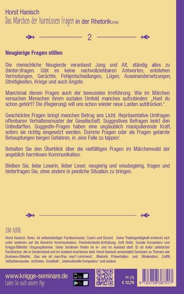 Produktbild: Das M&auml;rchen der harmlosen Fragen in der Rhetorik 2100