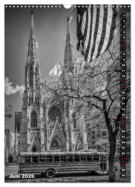 Produktbild: NEW YORK CITY Monochrome Stadtansichten (Wandkalender 2026 DIN A3 hoch), CALVENDO Monatskalender