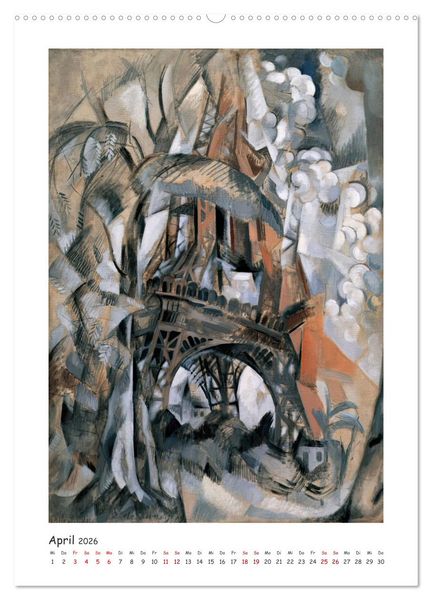 Produktbild: Eiffelturm - Robert Delaunay (hochwertiger Premium Wandkalender 2026 DIN A2 hoch), Kunstdruck in Hochglanz