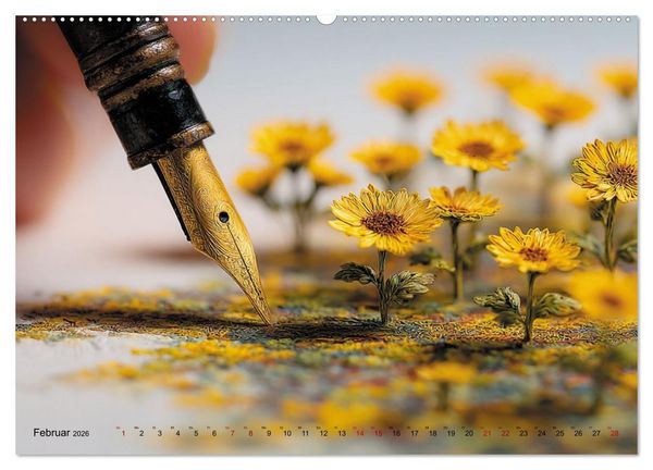 Produktbild: Die leise Magie der Kalligrafie (hochwertiger Premium Wandkalender 2026 DIN A2 quer), Kunstdruck in Hochglanz