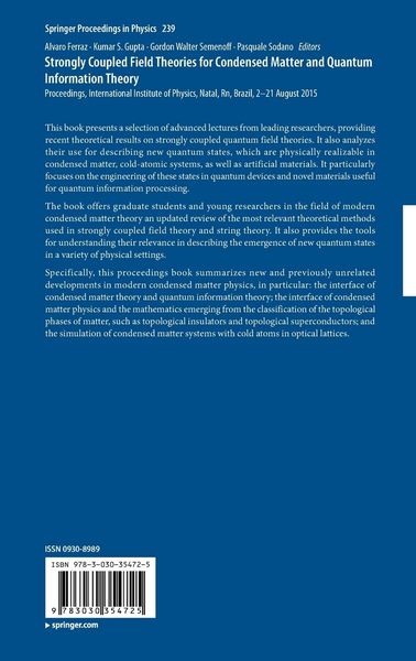 Produktbild: Strongly Coupled Field Theories for Condensed Matter and Quantum Information Theory