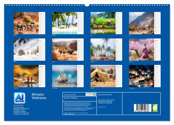 Produktbild: Miniatur Weltreise (hochwertiger Premium Wandkalender 2027 DIN A2 quer), Kunstdruck in Hochglanz