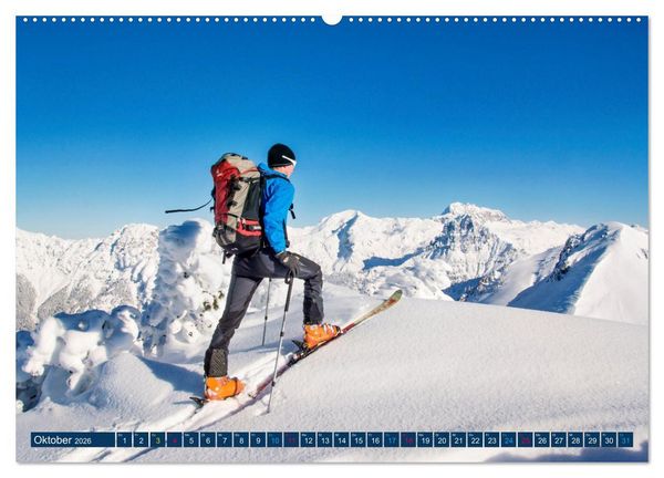 Produktbild: Skimountaineering - Erobere die Berge im Winter (Wandkalender 2026 DIN A2 quer), CALVENDO Monatskalender