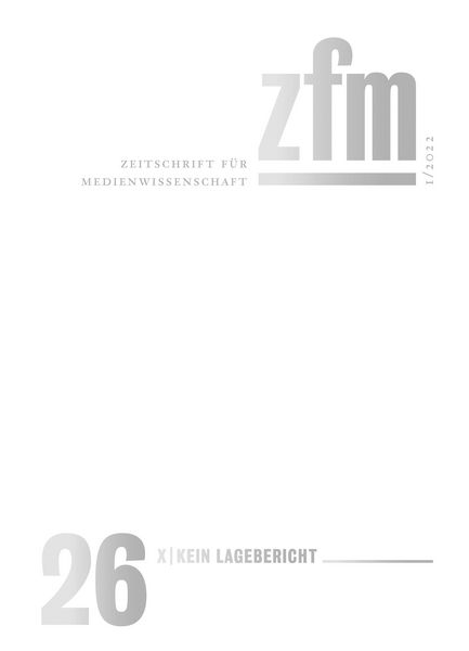 Produktbild: Zeitschrift f&uuml;r Medienwissenschaft 26
