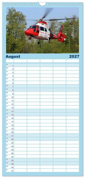 Produktbild: Familienplaner 2027 - Helikopter in der Luft 2.0 mit 5 Spalten (Wandkalender, 21 x 45 cm) CALVENDO