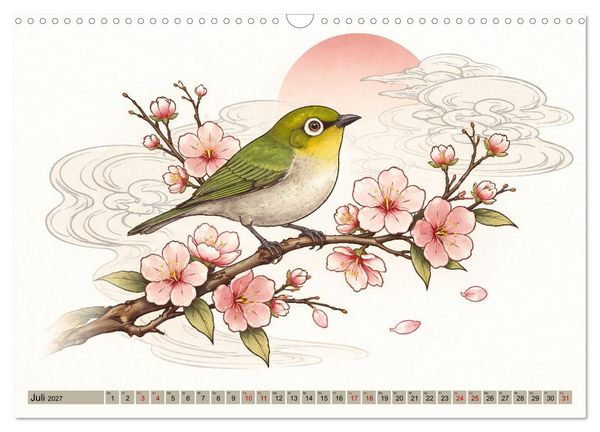 Produktbild: Naturwunder Japan: Faszinierende Vogelarten in traditioneller Kunst (Wandkalender 2027 DIN A3 quer), CALVENDO Monatskalender