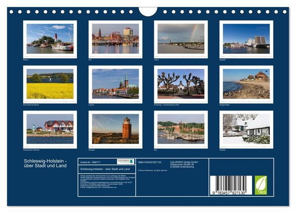 Produktbild: Schleswig-Holstein - &uuml;ber Stadt und Land (Wandkalender 2026 DIN A4 quer), CALVENDO Monatskalender