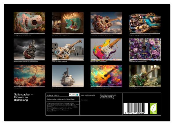 Produktbild: Saitenzauber &ndash; Gitarren im Bilderklang (Wandkalender 2026 DIN A4 quer), CALVENDO Monatskalender