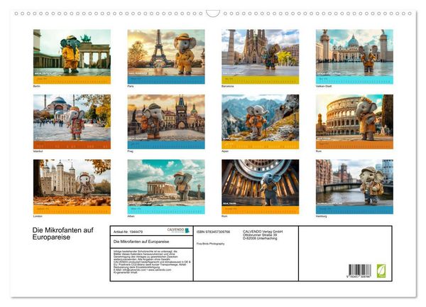 Produktbild: Die Mikrofanten auf Europareise (Wandkalender 2026 DIN A2 quer), CALVENDO Monatskalender