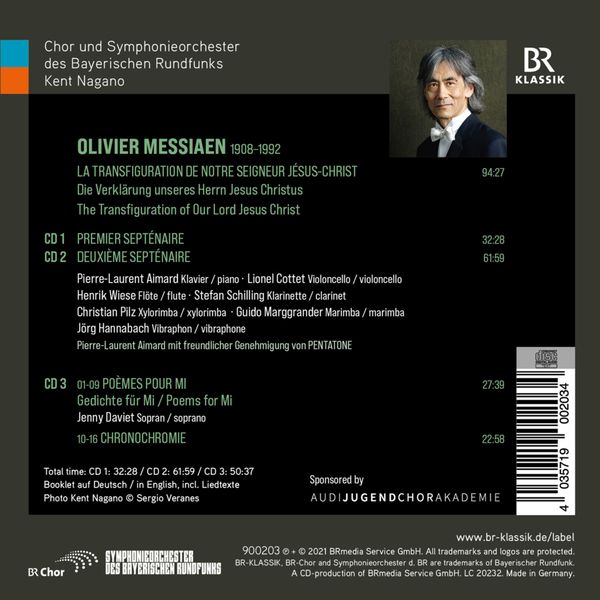 Produktbild: Daviet/Ettmayr/Nagano/Chor des BR: Transfiguration de Notre