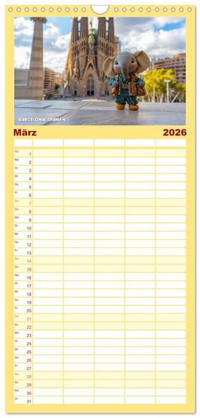 Produktbild: Familienplaner 2026 - Die Mikrofanten auf Europareise mit 5 Spalten (Wandkalender, 21 x 45 cm) CALVENDO