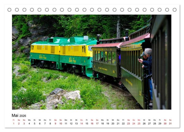 Produktbild: Destination SKAGWAY - Eine legend&auml;re Eisenbahnfahrt in Alaska (Tischkalender 2026 DIN A5 quer), CALVENDO Monatskalender