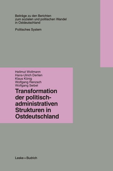 Produktbild: Transformation der politisch-administrativen Strukturen in Ostdeutschland