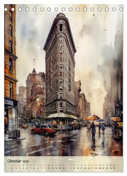 Produktbild: New York - ein Regentag (Tischkalender 2026 DIN A5 hoch), CALVENDO Monatskalender