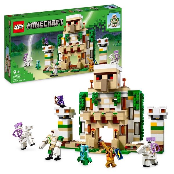 LEGO Minecraft 21250 Die Eisengolem-Festung, Spielzeug-Set mit Creeper