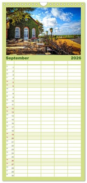 Produktbild: Familienplaner 2026 - Friesland - Nordseebad Dangast mit 5 Spalten (Wandkalender, 21 x 45 cm) CALVENDO