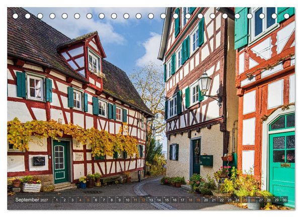 Produktbild: Idyllisches Fachwerk rund um Stuttgart (Tischkalender 2027 DIN A5 quer), CALVENDO Monatskalender
