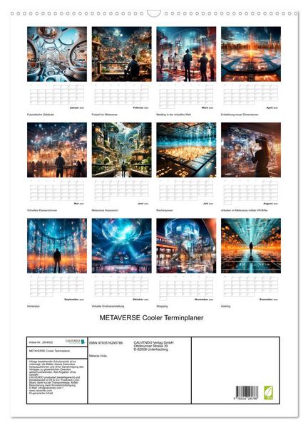 Produktbild: METAVERSE Cooler Terminplaner (Wandkalender 2026 DIN A2 hoch), CALVENDO Monatskalender