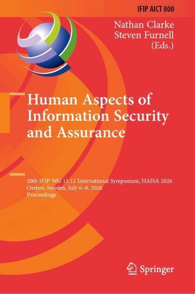 Produktbild: Human Aspects of Information Security and Assurance