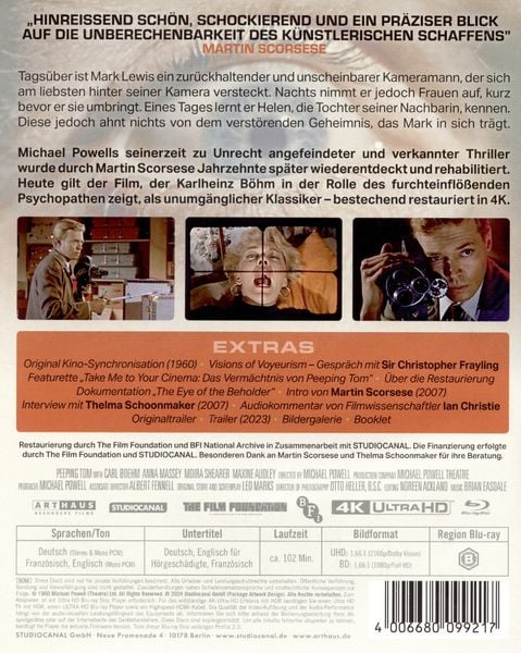 Produktbild: Peeping Tom - Augen der Angst - Collectors Edition (4K Ultra HD) (+Blu-ray)