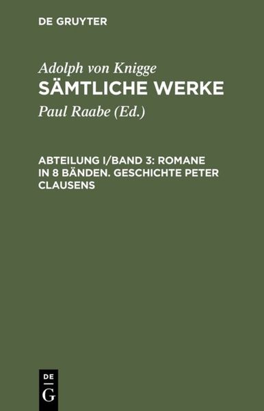Produktbild: Romane in 8 B&auml;nden. Geschichte Peter Clausens