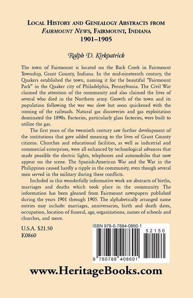 Produktbild: Local History and Genealogical Abstracts from the Fairmount News, 1901-1905