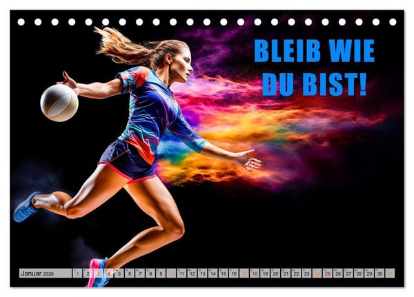 Produktbild: Volleyball und Motivation (Tischkalender 2026 DIN A5 quer), CALVENDO Monatskalender