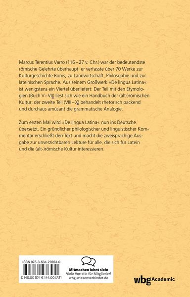 Produktbild: Marcus Terentius Varro: De Lingua Latina