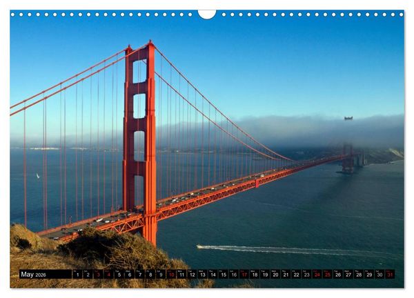 Produktbild: GOLDEN GATE BRIDGE Fascinating San Francisco (Wall Calendar 2026 DIN A3 landscape), CALVENDO 12 Month Wall Calendar