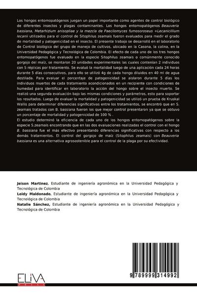 Produktbild: Hongos Entomopat&oacute;genos como Alternativa de Control Biol&oacute;gico de Sitophilus Zeamais en Grano de Ma&iacute;z