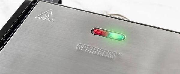 Produktbild: Princess 01.112425.01.001 Elektro Panini Grill Antihaftbeschichtung, Kontrollleuchte, klappbar Schwarz