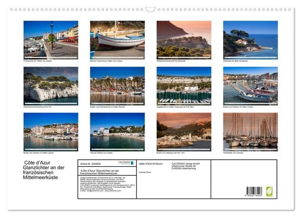 Produktbild: C&ocirc;te d&rsquo;Azur Glanzlichter an der franz&ouml;sischen Mittelmeerk&uuml;ste (Wandkalender 2027 DIN A2 quer), CALVENDO Monatskalender