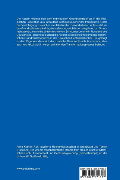 Produktbild: Instrumente des individuellen Grundrechtsschutzes in der Russischen F&ouml;deration