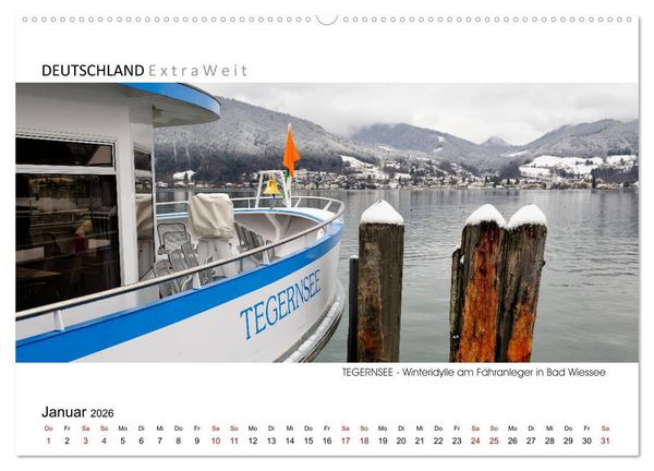 Produktbild: Wei&szlig;blaue Impressionen vom Tegernsee (hochwertiger Premium Wandkalender 2026 DIN A2 quer), Kunstdruck in Hochglanz