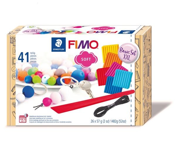 Produktbild: STAEDTLER FIMO soft 8023, ofenh&auml;rtende Modelliermasse, Set Basic XXL, 26 x 57 g FIMO soft Bl&ouml;cke