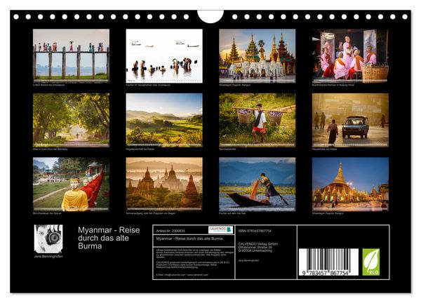 Produktbild: Myanmar - Reise durch das alte Burma (Wandkalender 2026 DIN A4 quer), CALVENDO Monatskalender